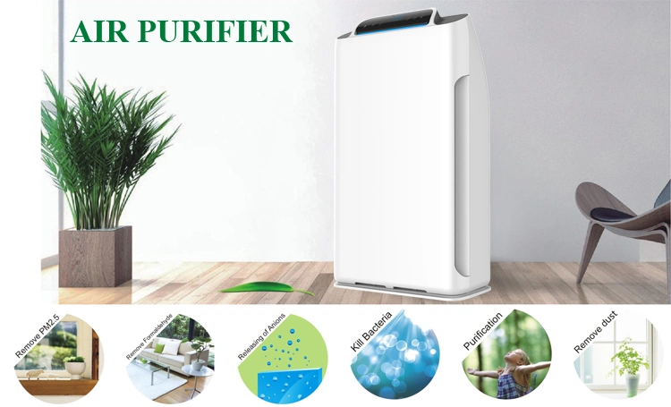 Air Purifier Durable Metal Housing Temperature Display True Hapa Filter Commercial Four Layer