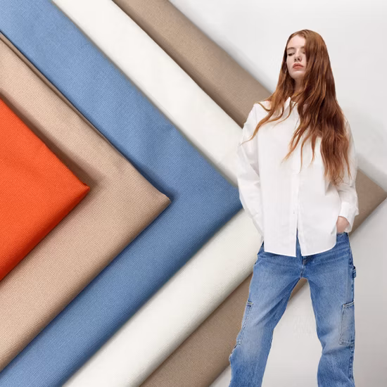 (80+ colors in stock) China Wholesale 40s/120GSM 97%Cotton 3%Spandex Spandex Cotton Poplin Fabric for Pants/Blouses/Shirt/Skirt